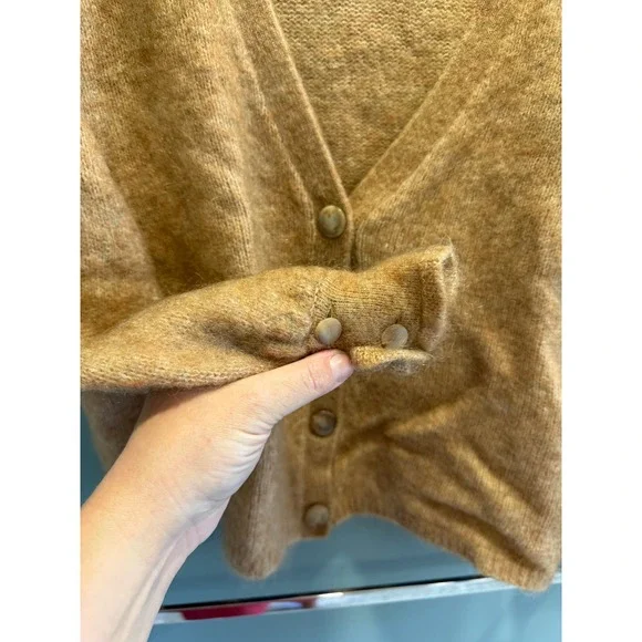 Sézane Paris Mia Button-Front Cardigan Sweater Mohair Wool Large fits XL - Picture 8 of 8